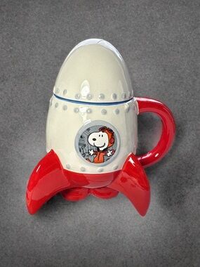 Snoopy Rocket Astronaut Ceramic Mug - White and Red